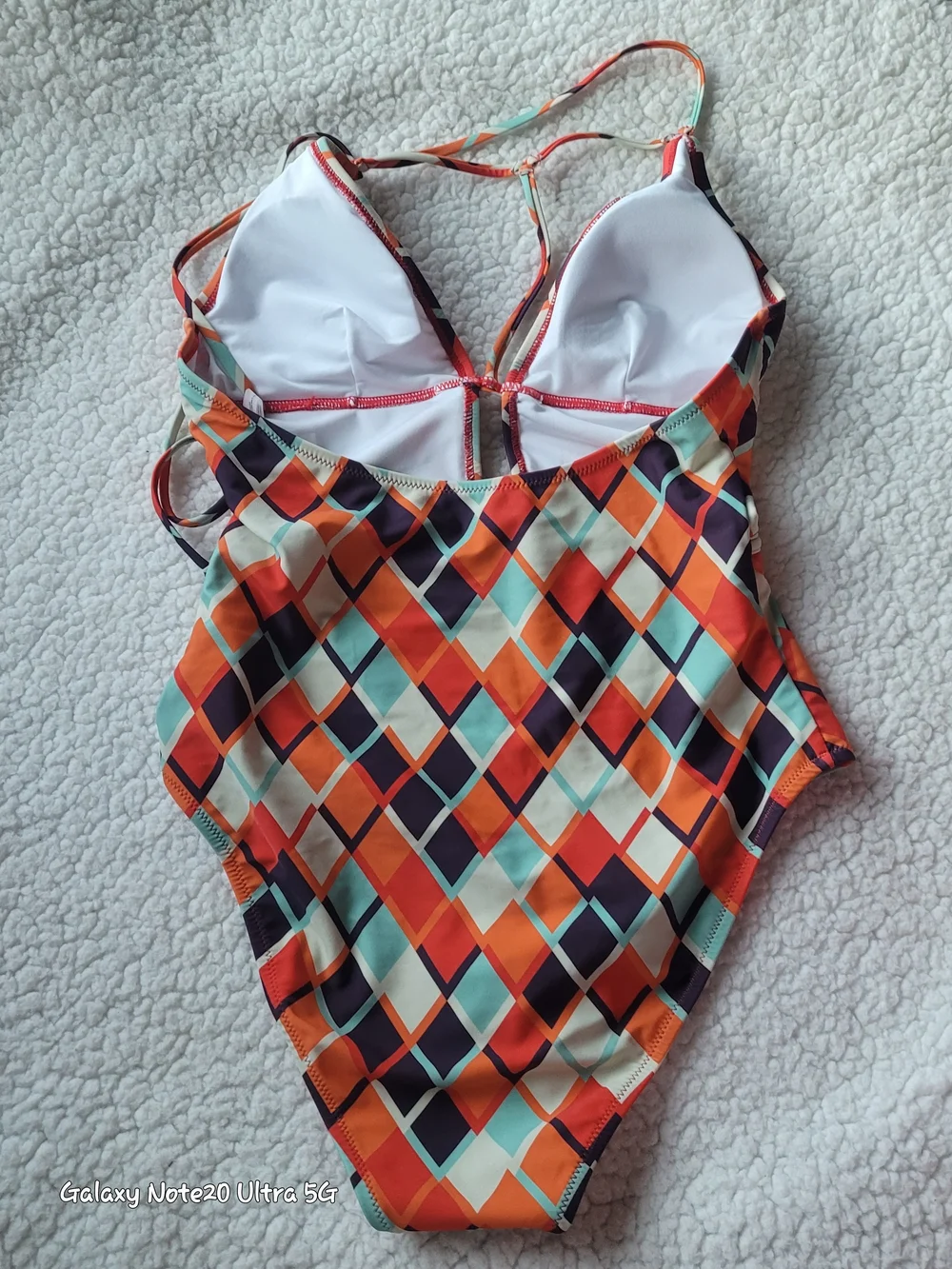 NWOT Cupshe Geometric Print Plunging Halter One Piece Swimsuit Medium